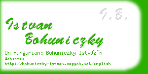 istvan bohuniczky business card